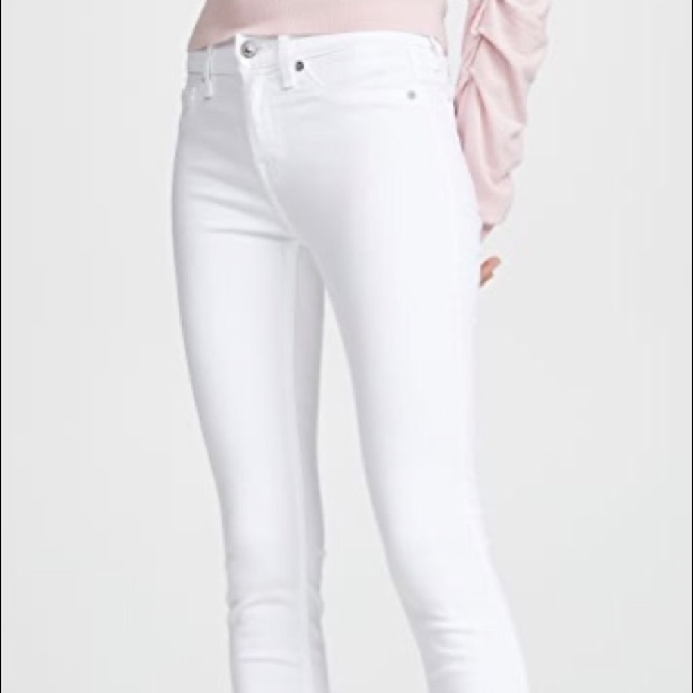 7 for All Mankind White Slim Straight Skinny Jeans